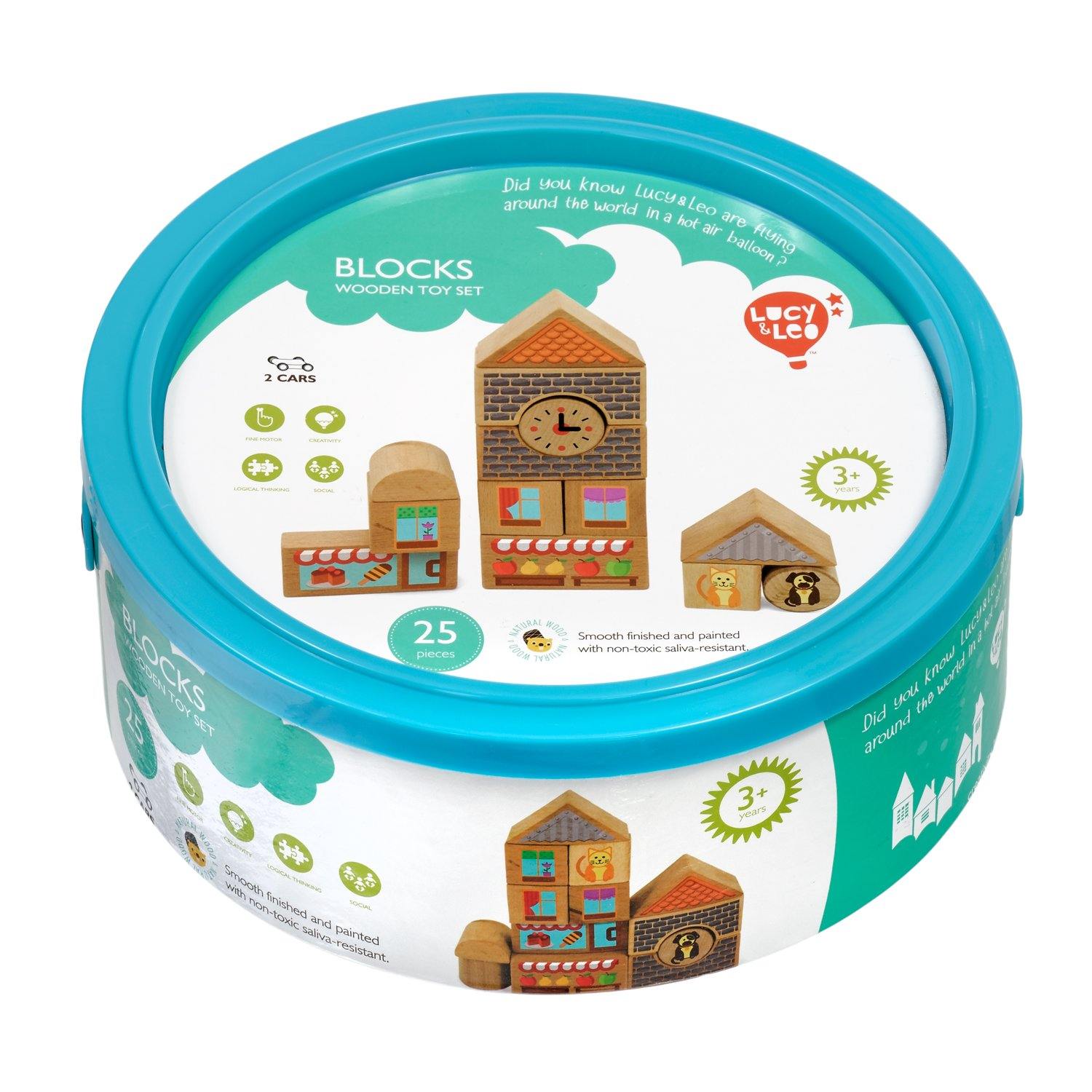 Mixed blocks - 25 piece wooden toy set - T&M Toys