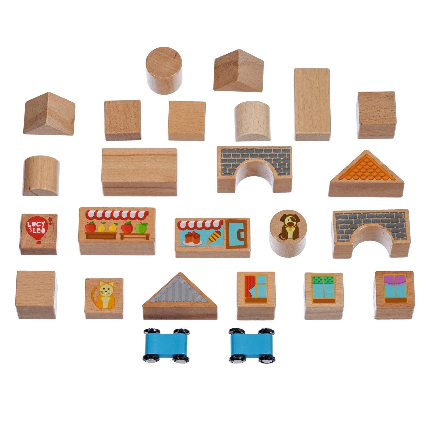 Mixed blocks - 25 piece wooden toy set - T&M Toys