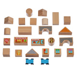 Mixed blocks - 25 piece wooden toy set - T&M Toys