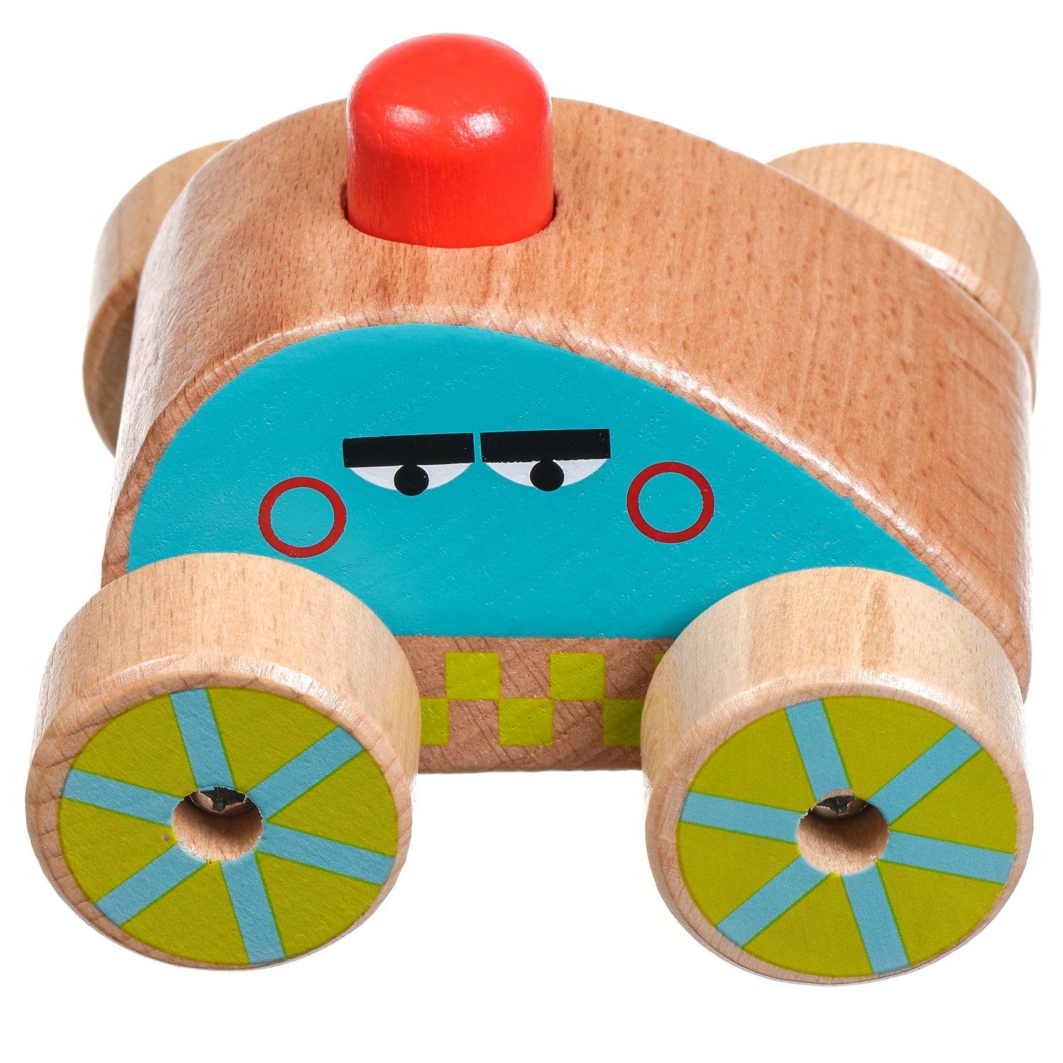 Squeaker car - wooden toy - T&M Toys