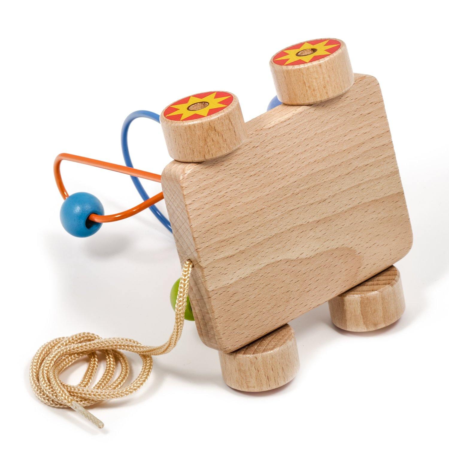 Wooden bead maze pull along - T&M Toys
