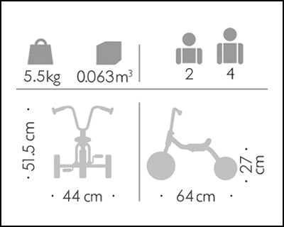 Performance heavy duty Trike 2-4 Years - Outdoor toy.