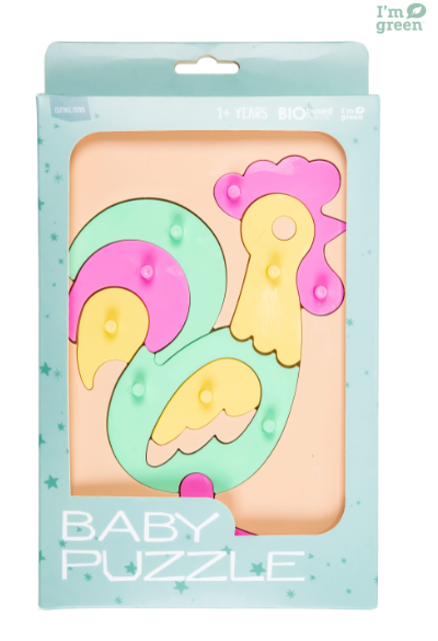 Bioplastic toys - Baby puzzle rooster educational toy. - T&M Toys