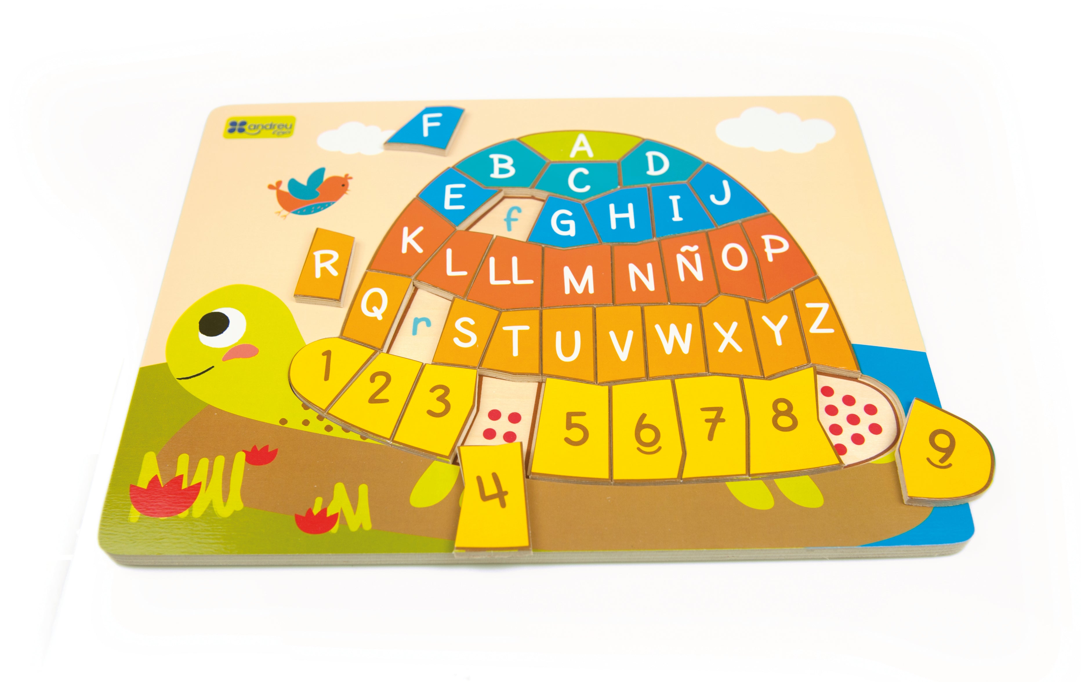Wooden alphabet and number puzzle - Turtle