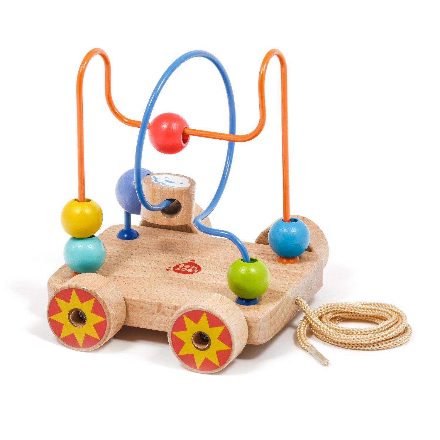Wooden bead maze pull along - T&M Toys