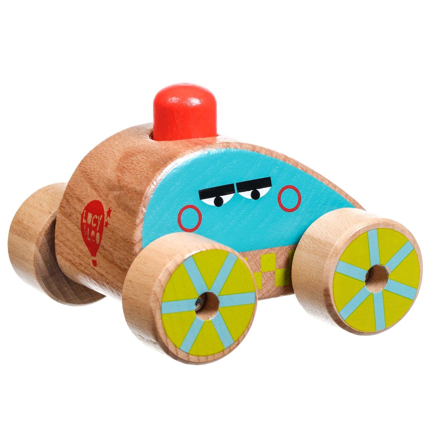 Squeaker car - wooden toy - T&M Toys