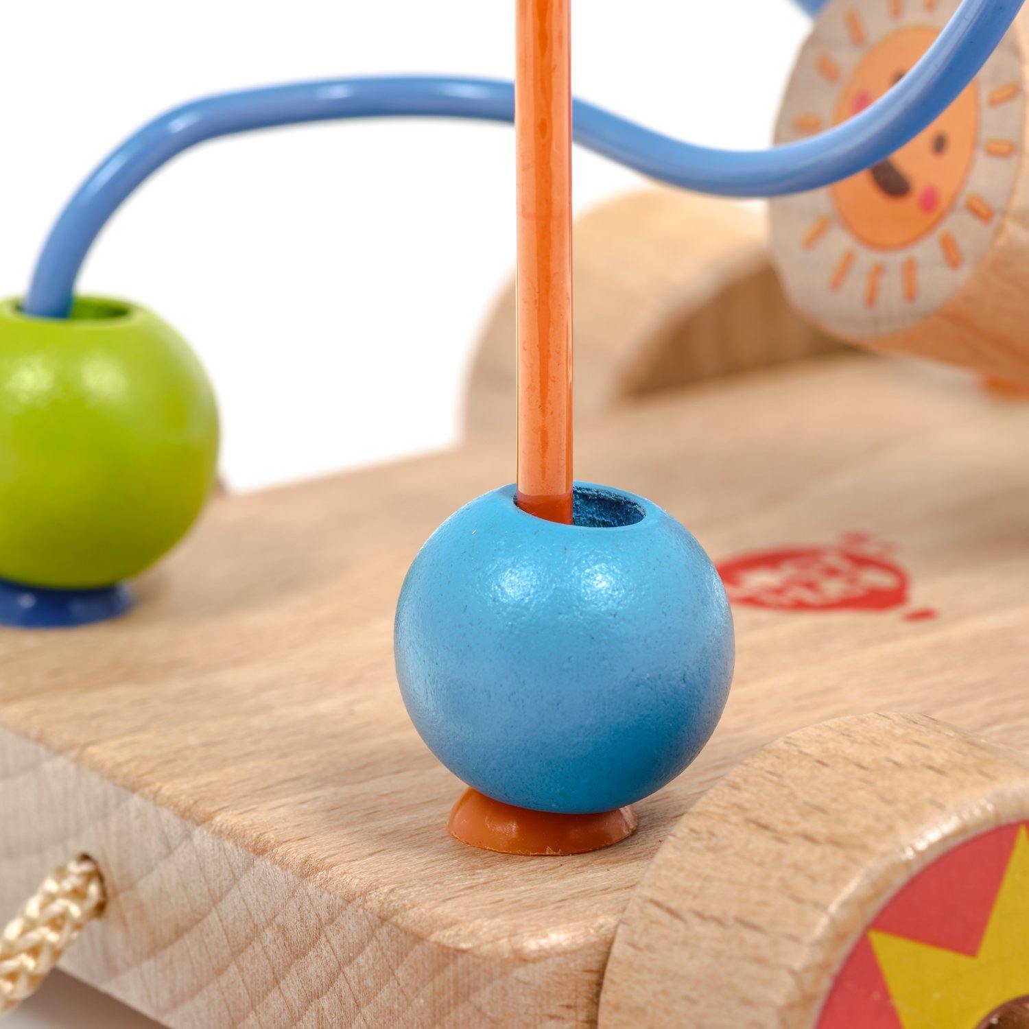 Wooden bead maze pull along - T&M Toys