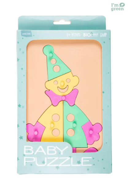 Bioplastic toys - Baby puzzle happy clown educational toy. - T&M Toys